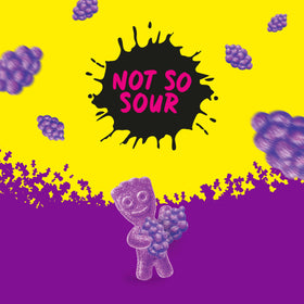Bright Sour Patch Kids Grape candy bowls filled with gummies
