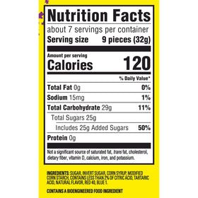 Sour Patch Kids Grape close-up gummies with juicy texture for movie nights