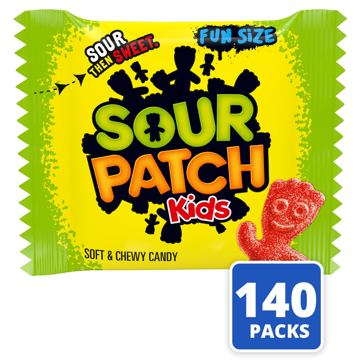 Sour Patch Kids shapes add playful mischief to any candy bowl.