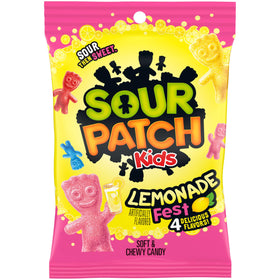 Sour Patch Kids Lemonade Fest bag front ready for on-the-go snacking