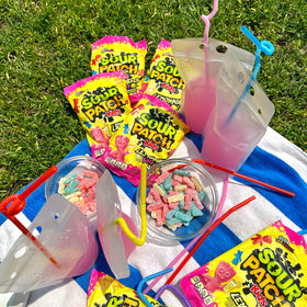 Sour Patch Kids Lemonade Fest movie night snack setup
