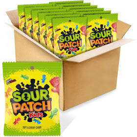 Sour Patch Kids Original 12-pack packaging view, ideal for sharing.