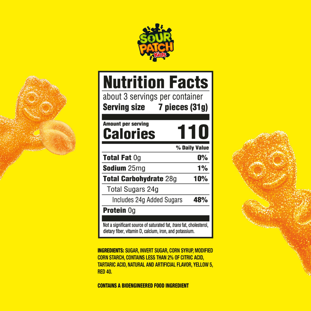 Sour Patch Kids Peach packaging seals to preserve soft, chewy flavor.