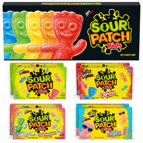 Sour Patch Kids Soft & Chewy Variety Box front view, gift-ready for movie nights