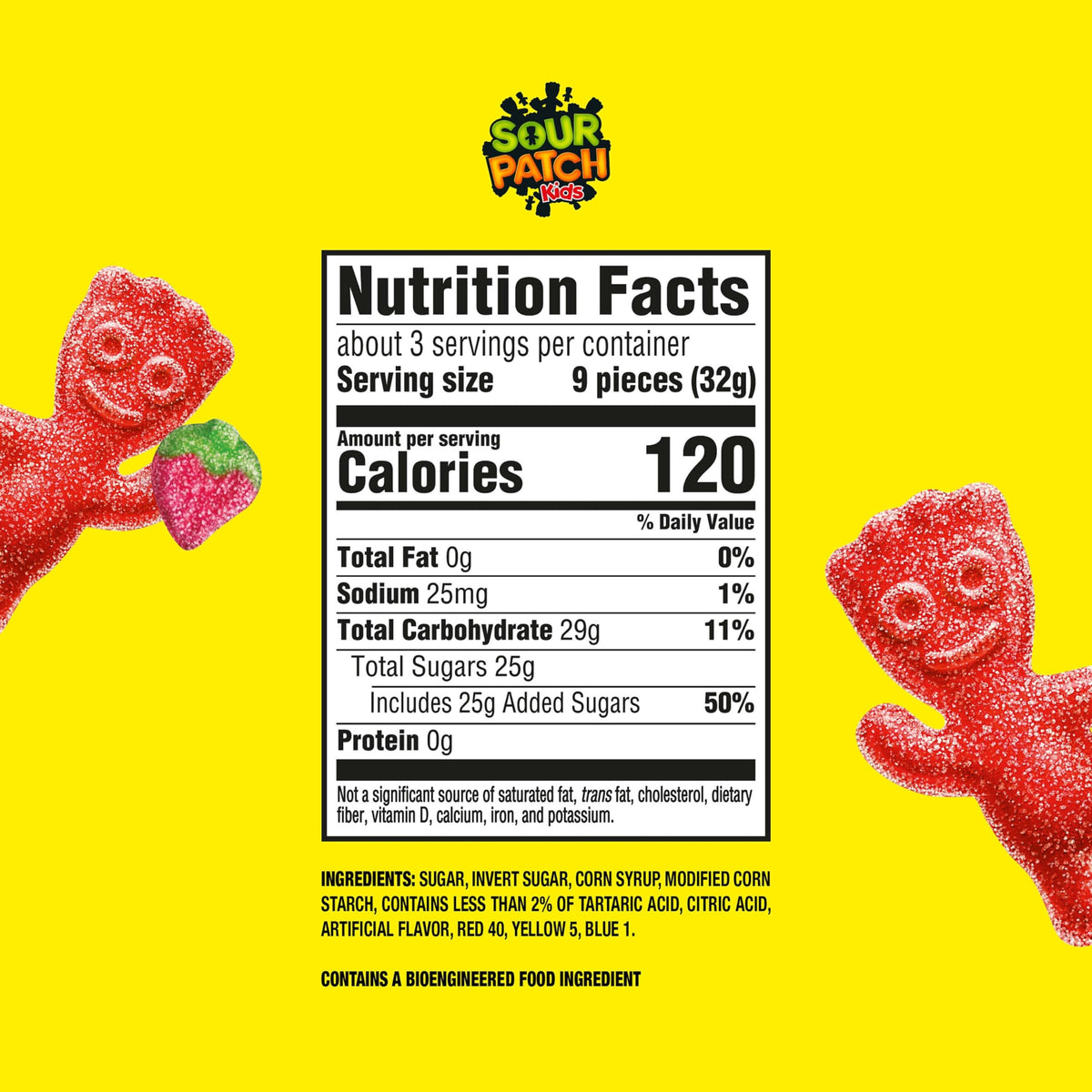 Sour Patch Kids strawberry close-up shows juicy fruity flavor with a touch of sour.