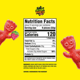 Sour Patch Kids strawberry close-up shows juicy fruity flavor with a touch of sour.