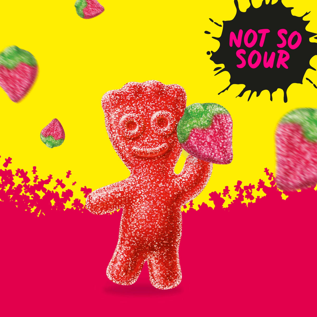 Sour Patch Kids strawberry candy delivers soft texture and playful shapes.