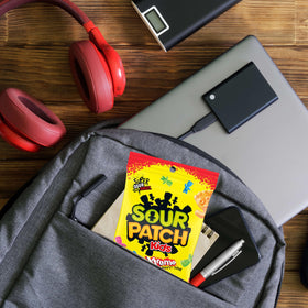 Sour Patch Kids theater-friendly packaging supports movie night snacking.