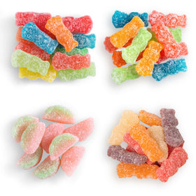 Sour Patch Kids Tropical Box on display with pineapple and fruit notes