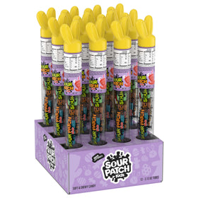 Sour Patch Kids tubes stay soft and fresh for later.