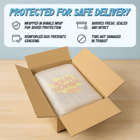 Bubble-wrap shipping protects candy belts during transit.