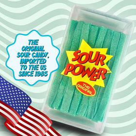 Sour Power Green Apple Strip close-up highlights sour-sweet texture