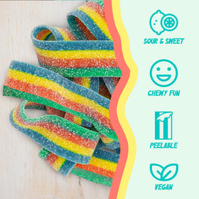 Sour Power Quattro rainbow candy belts office treats ready for colleagues.