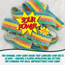 Sour Power Quattro rainbow candy belts protected shipping box keeps candy intact.