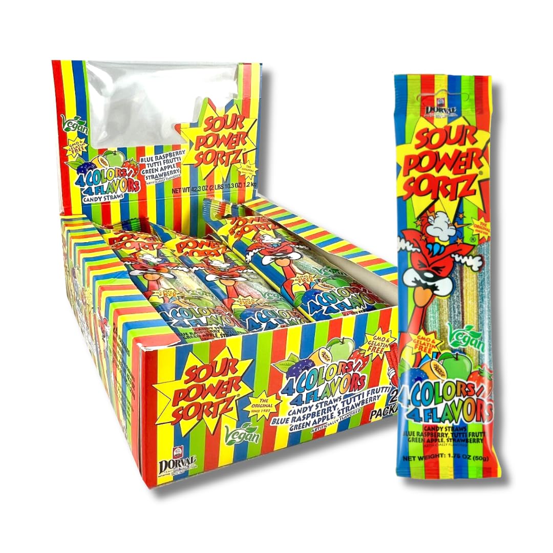 Sour Power Sortz Candy Straws assorted flavors for sharing.