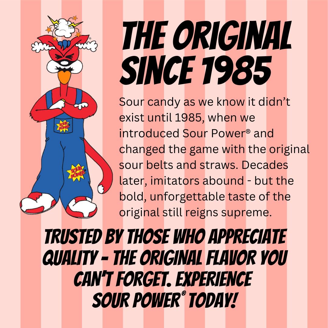 Sour Power Strawberry Straws close-up highlights tangy coating and chewy bite for snacking