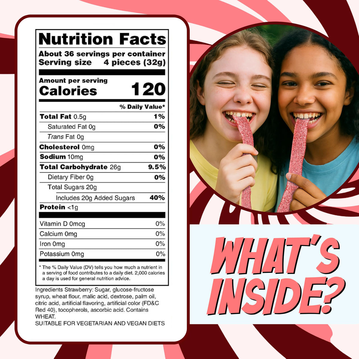 Sour Power vegan gelatin-free belts emphasize clean ingredients for mindful snacking.