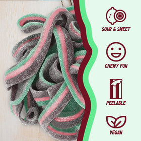 Dessert topping idea: Sour Power Watermelon Belts on treats.