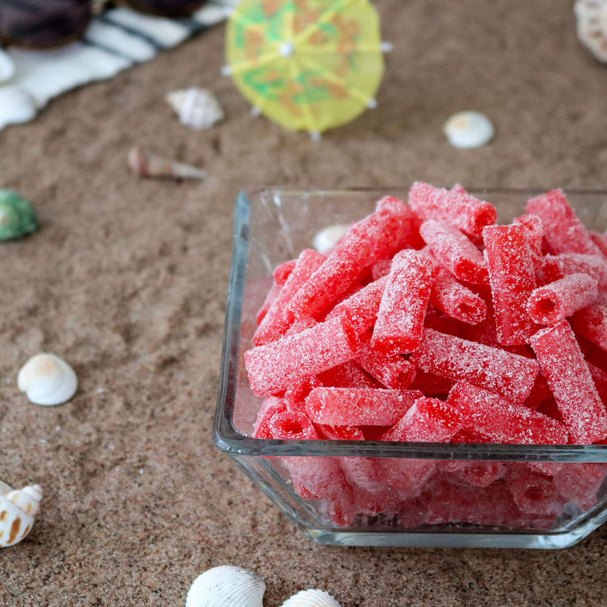Sour Punch Bites strawberry aroma and chewy bite.