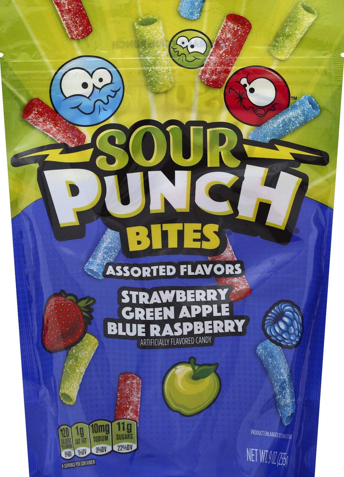 Sour Punch Bites strawberry close-up, vibrant flavor great for sharing with friends.