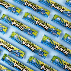 Sour Punch Straws blue raspberry bulk tub convenient for events and gatherings.