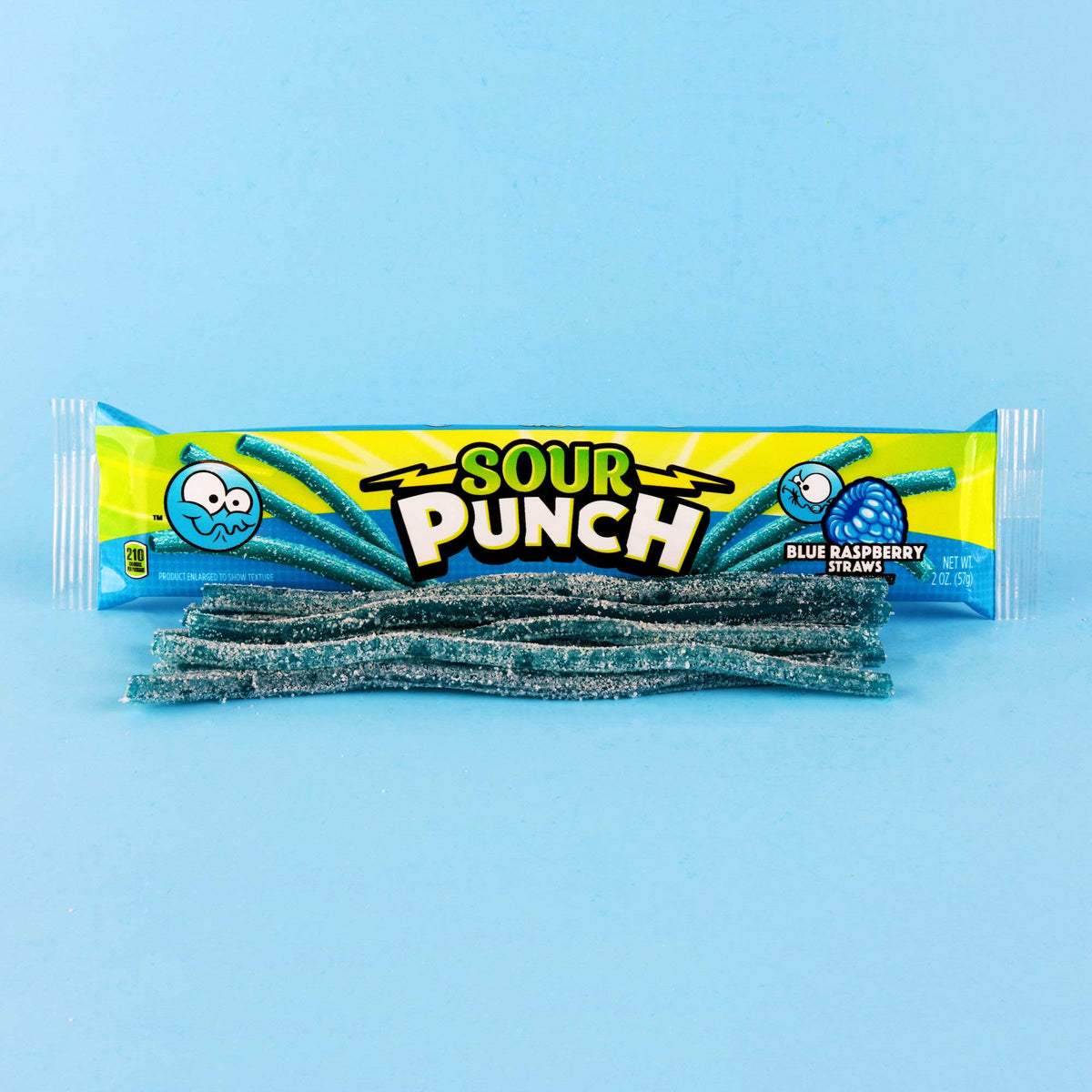Sour Punch Straws blue raspberry Valentine idea for a playful gift.