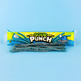 Sour Punch Straws blue raspberry Valentine idea for a playful gift.
