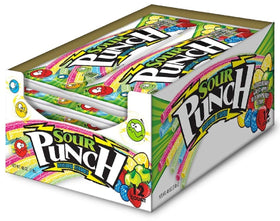 Sour Punch Straws rainbow flavors tray 4.5oz shown for shared snacking