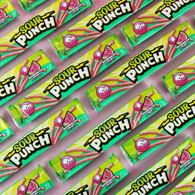Sour Punch Watermelon Sour Straws colorful candies highlight fun fruit flavor appeal.