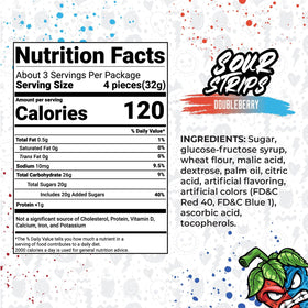 SOUR STRIPS Doubleberry 2-pack product shot emphasizing vegetarian chewy candy