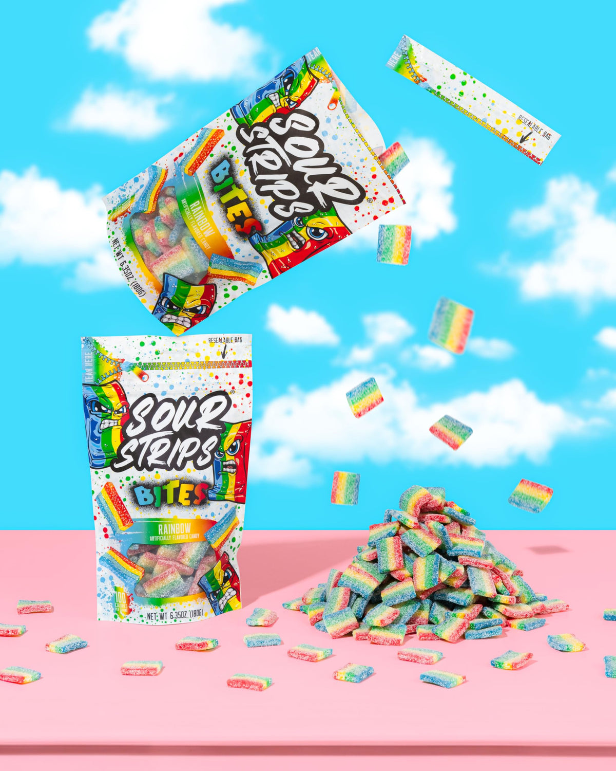 Sour Strips Rainbow Bites used as a quick after-school snack