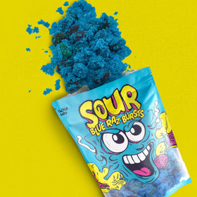Sourboy Blue Raspberry Gushers in-hand shot demonstrates easy sharing.