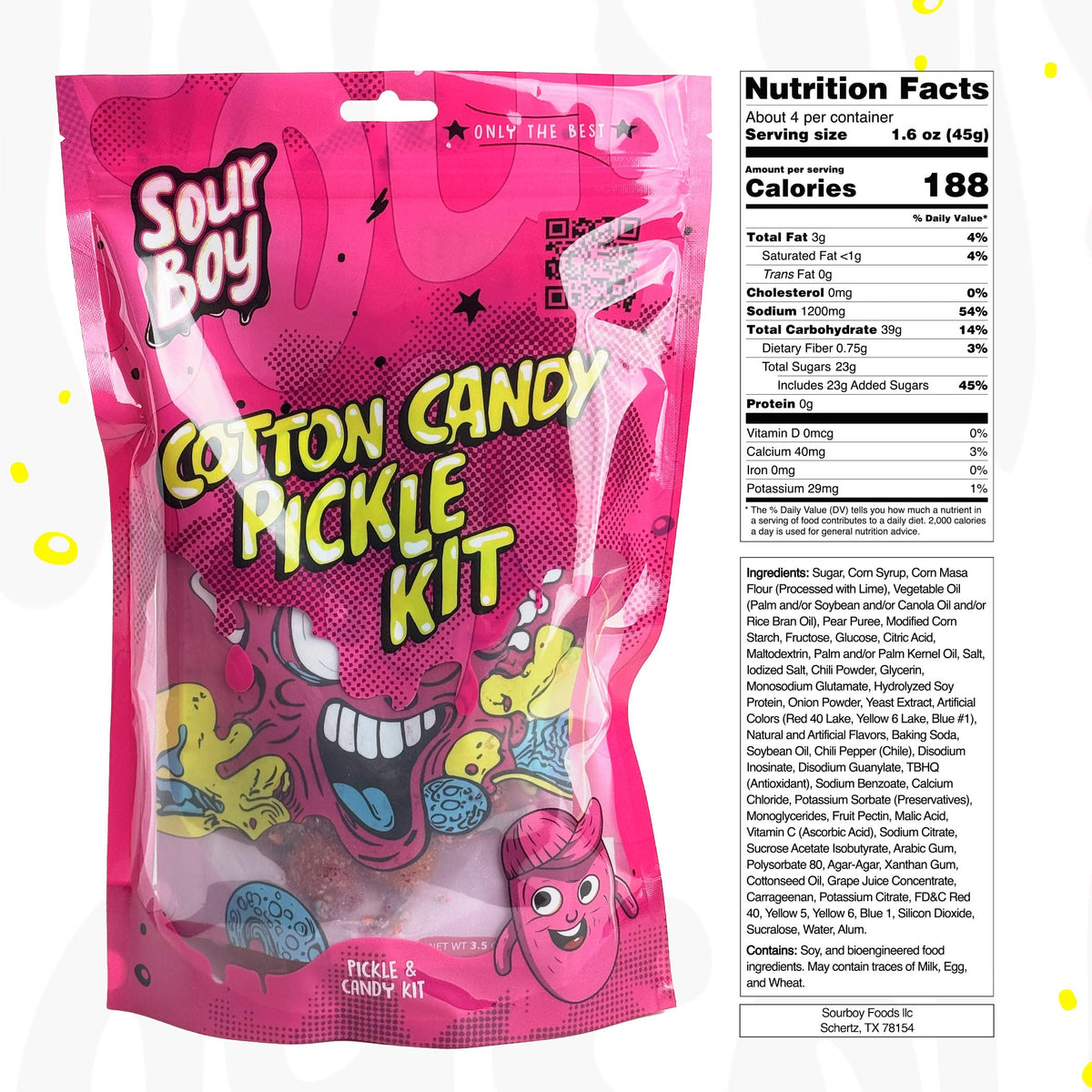 Sourboy Cotton Candy Syrup pour demonstrates customizable sweetness for DIY flavor bites.