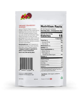Source Of Nature Cranberry Powder with scoop for easy smoothie add-ins