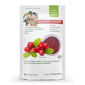 Source Of Nature Organic Cranberry Powder in a jar for daily nutrition