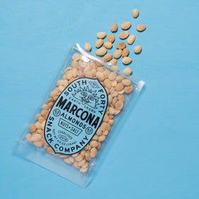 South Forty Snacks Marcona almonds on snack plate ideal for a two ingredient pairing.