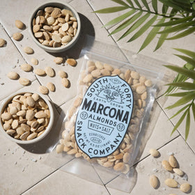 South Forty Snacks Marcona almonds pack of 4 perfect for sharing and portion control.
