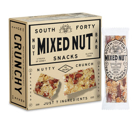 South Forty Snacks mixed nut bar pack 12 shown for convenient on-the-go snacking.