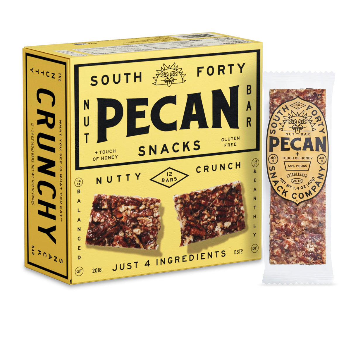 SOUTH FORTY SNACKS pecan bar pack, convenient grab-and-go snack for busy days.