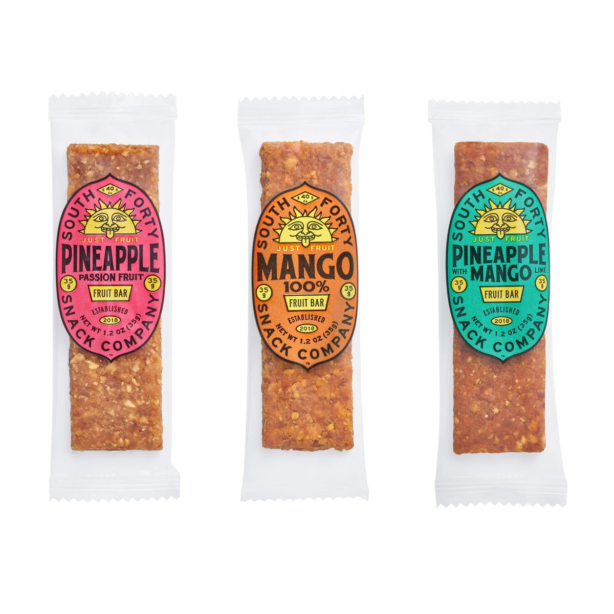South Forty Snacks pineapple mango lime bar blends tropical flavor with fiber.