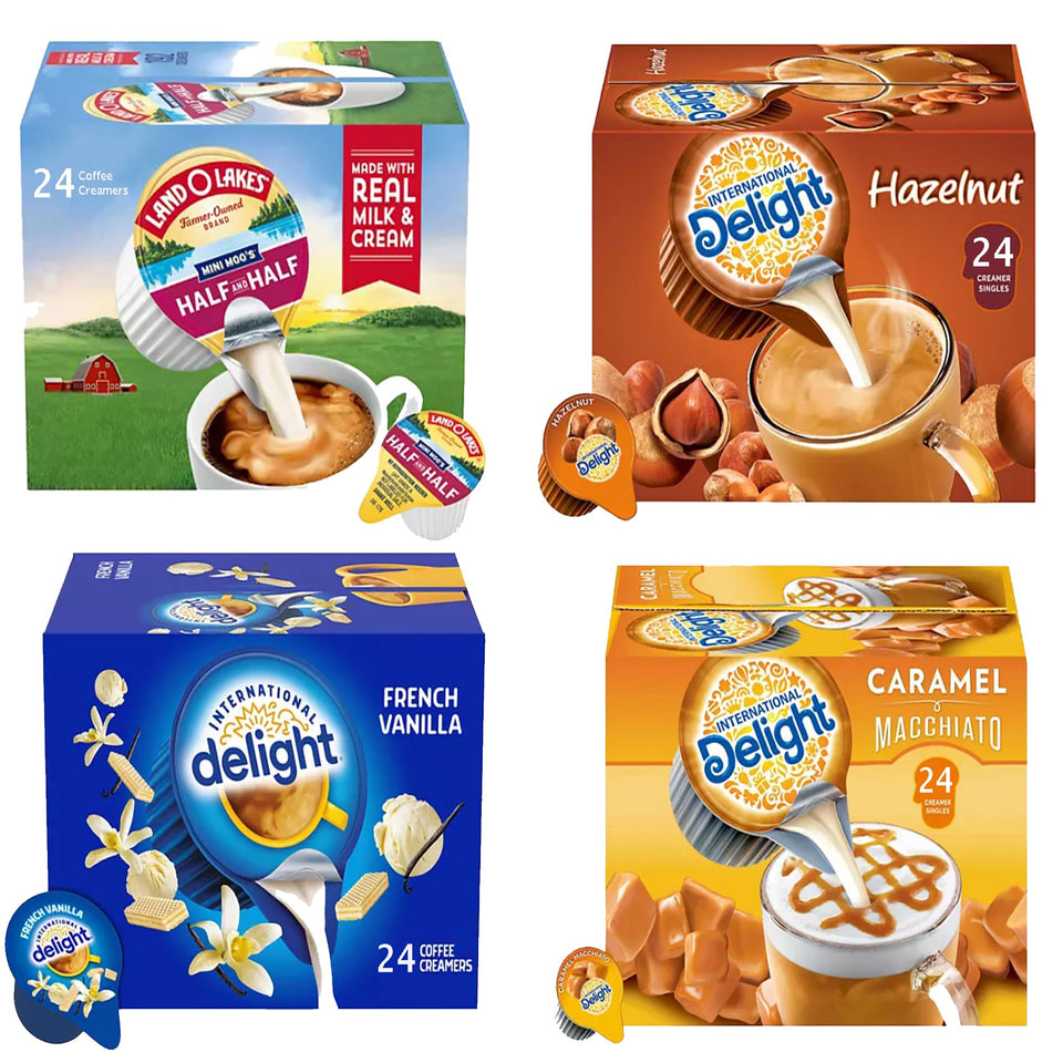Southern Basics caramel macchiato creamer singles offer quick-stir convenience