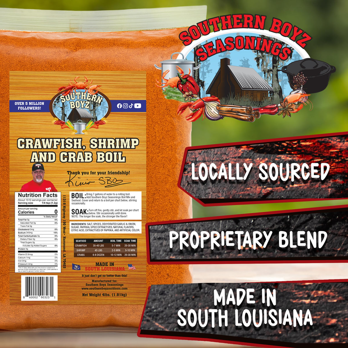 4lb bulk pack from Southern Boyz Outdoors ready for large boils.