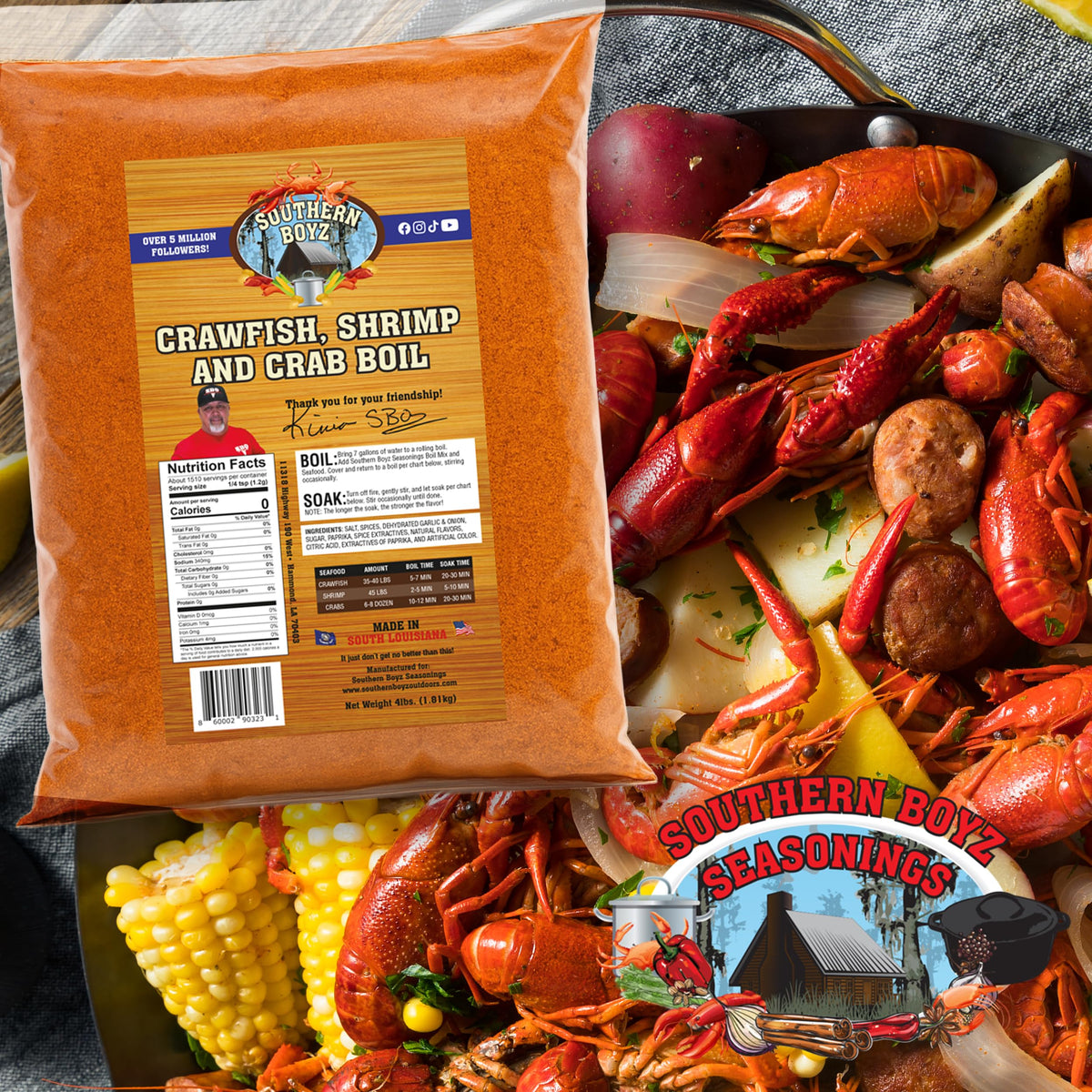 Crawfish boil with Southern Boyz seasoning for bold flavor.