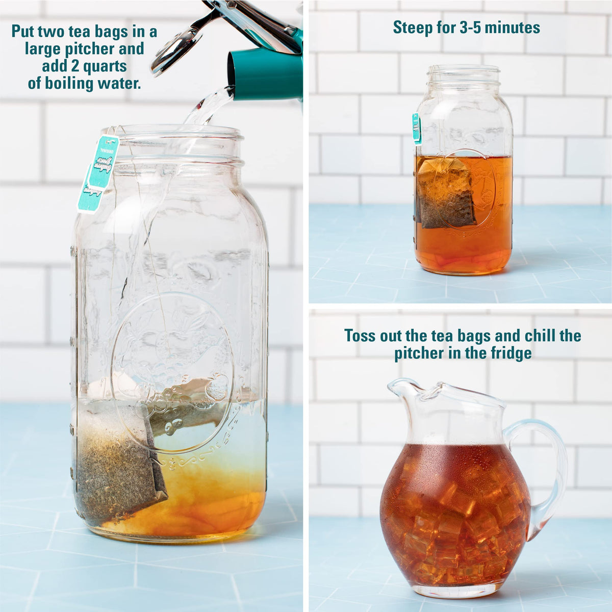 Southern Breeze 22-family-size tea bags ready to brew large batches.