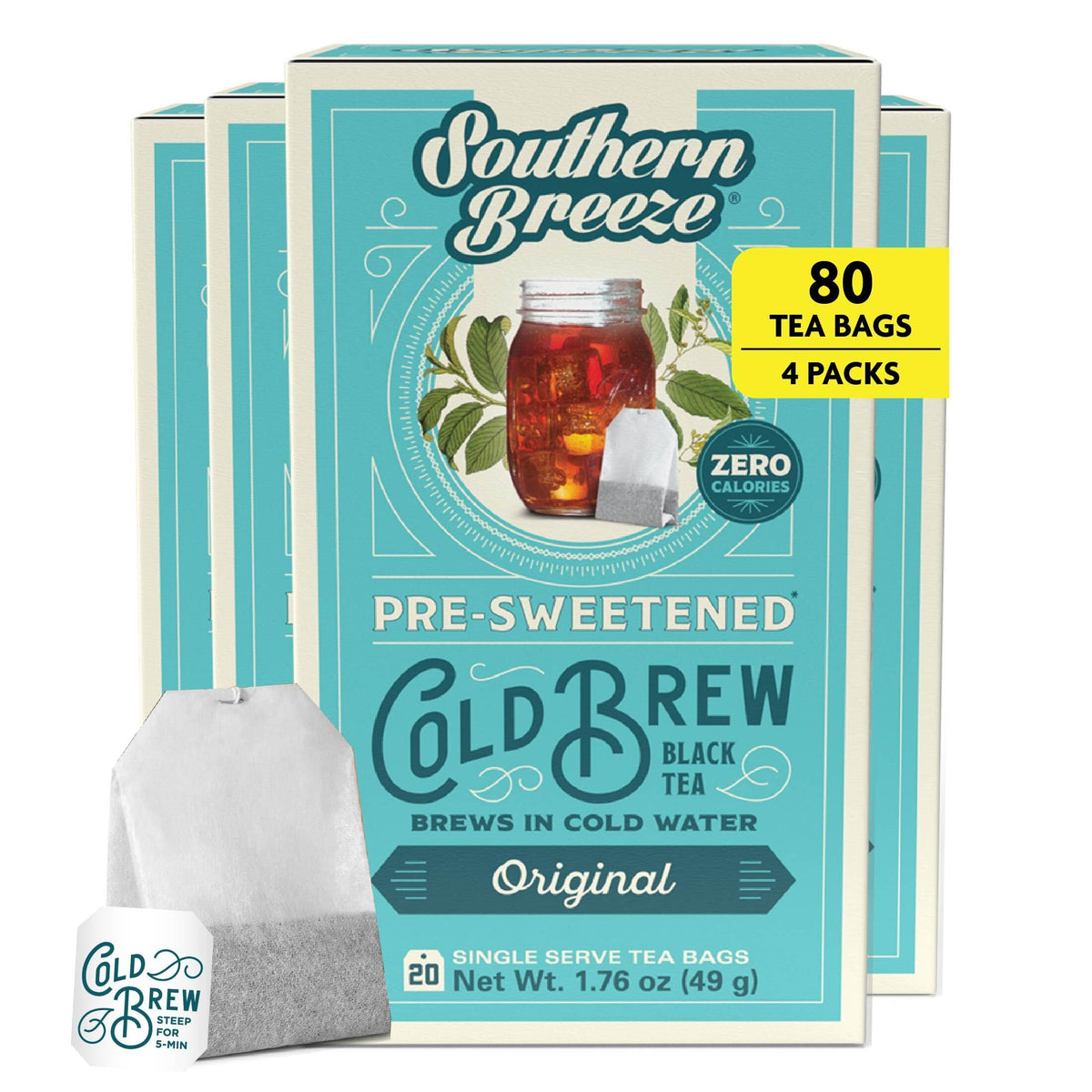 Southern Breeze cold brew tea bags ready for zero-sugar refreshment