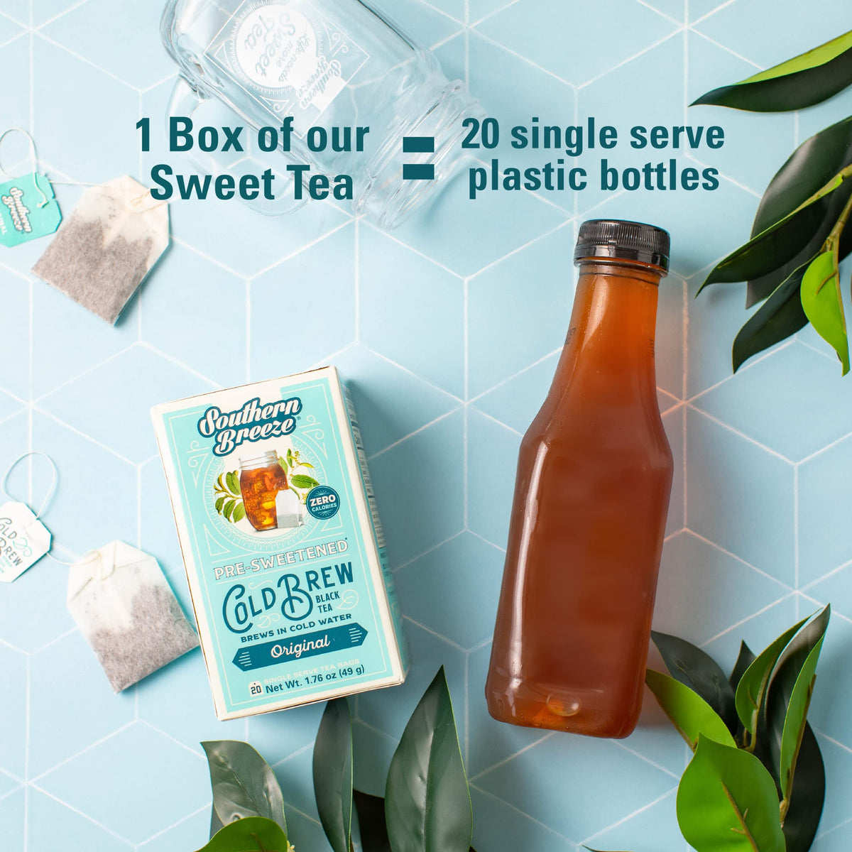 Southern Breeze tropical flavored cold brew tea bags for a flavorful sugar-free experience