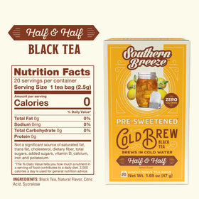 Southern Breeze glass with iced tea, zero sugar and refreshing.
