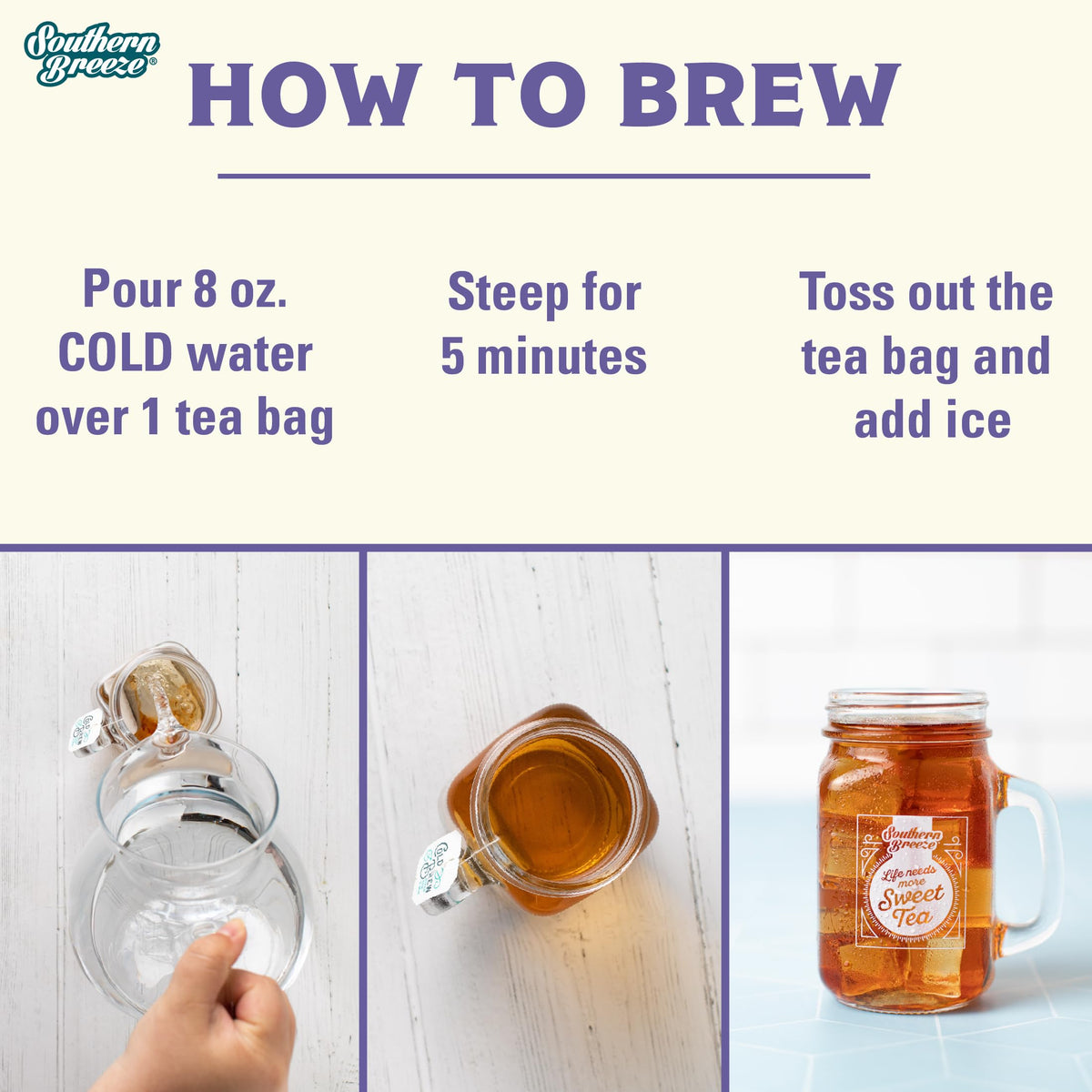 Southern Breeze pack of four boxes for batch-prepared iced tea.
