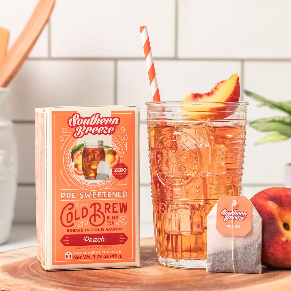 Southern Breeze sustainability label highlighting reduced plastic use and eco-friendly packaging