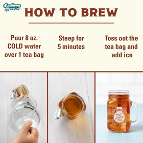 Southern Breeze tea bags close-up showing pre-sweetened convenience.